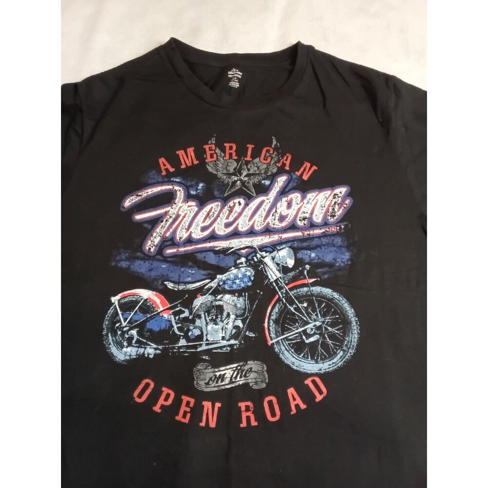 Mens American Freedom On The Open Road T-Shirt Large